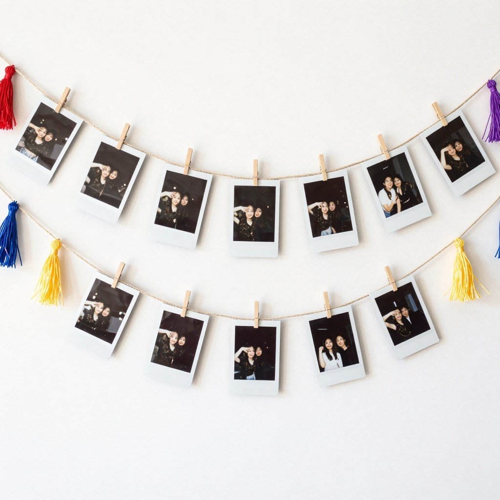 Polaroid photo garland hanging decoration Polaroid photo garland hanging decoration