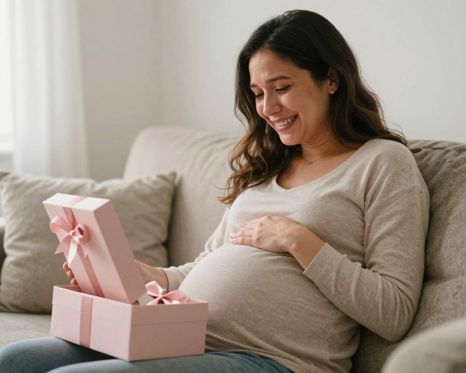 Pregnant woman receiving bridesmaid proposal