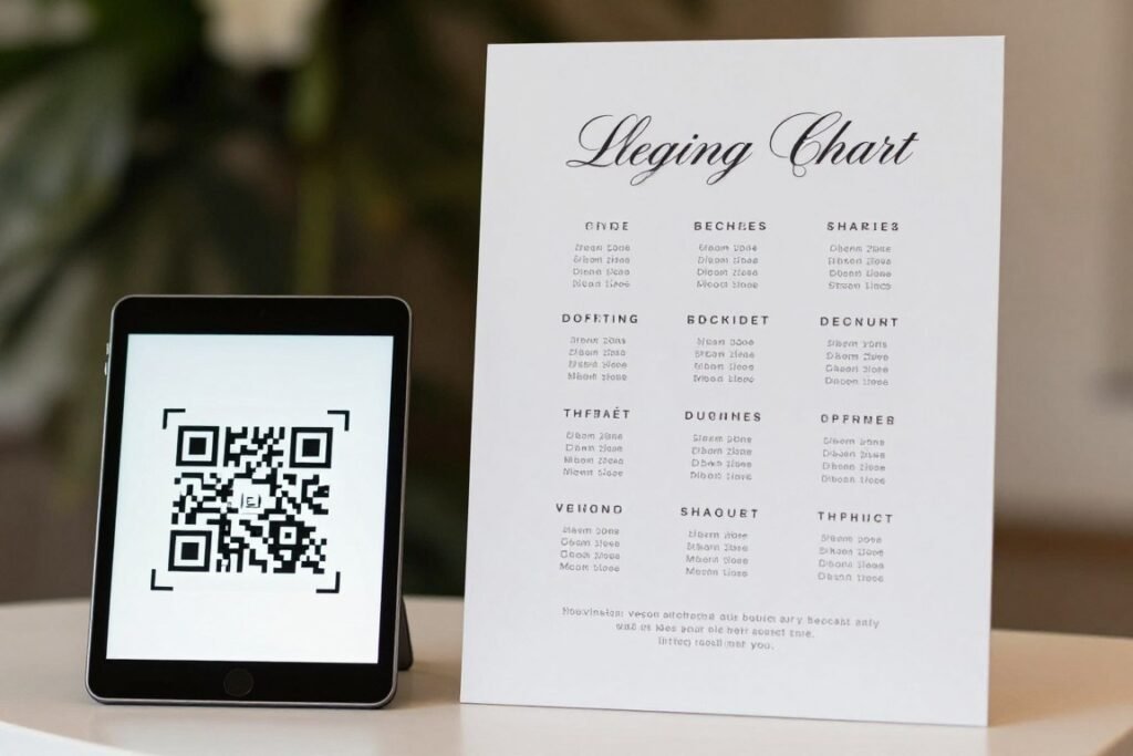 QR code seating chart display for wedding QR code seating chart display for wedding