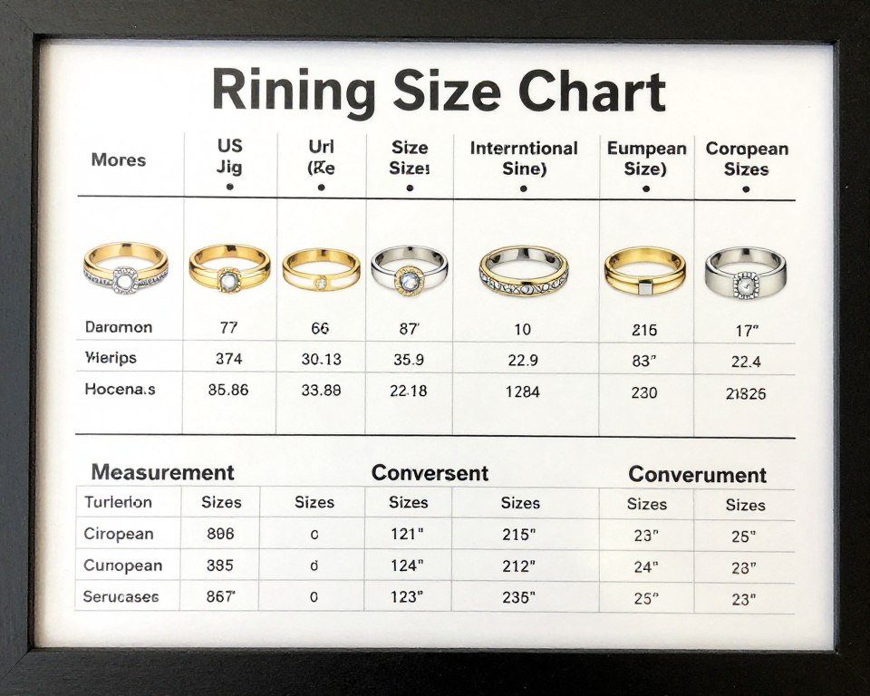 Ring size chart with measurements Ring size chart with measurements