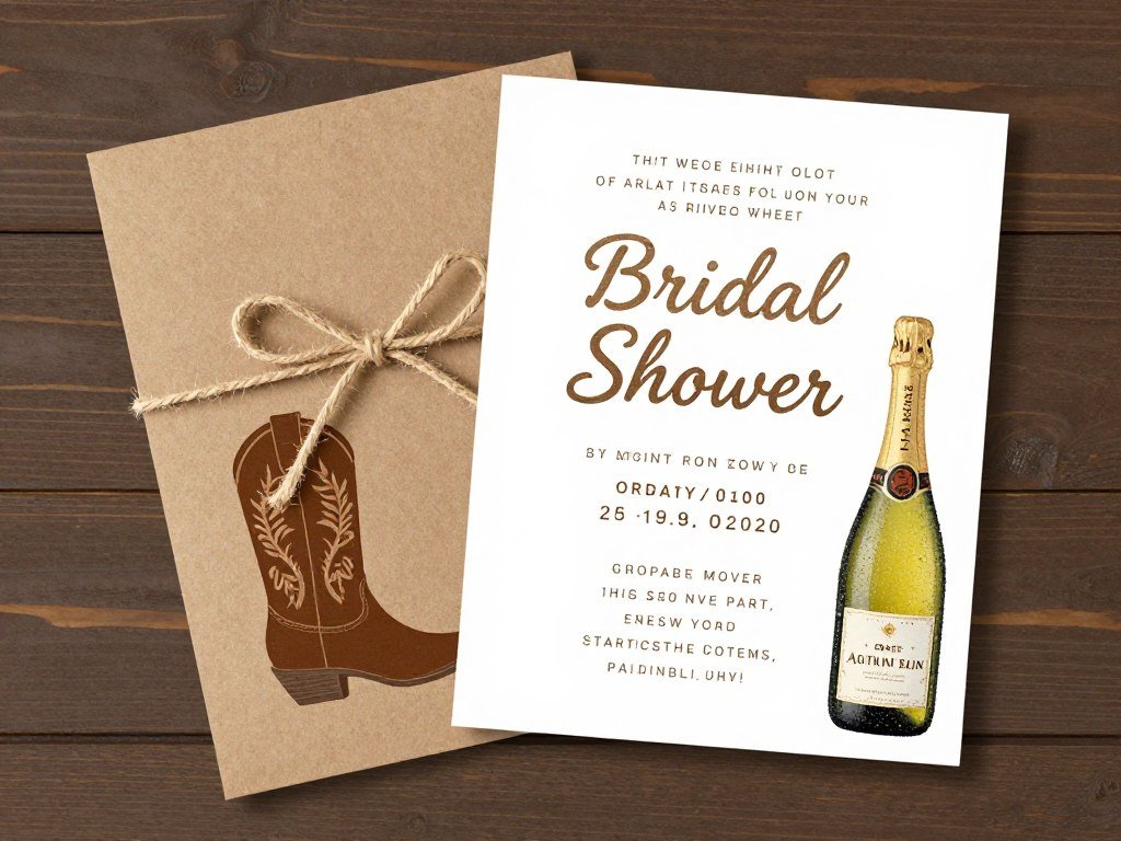 Rustic kraft paper bridal shower invitation