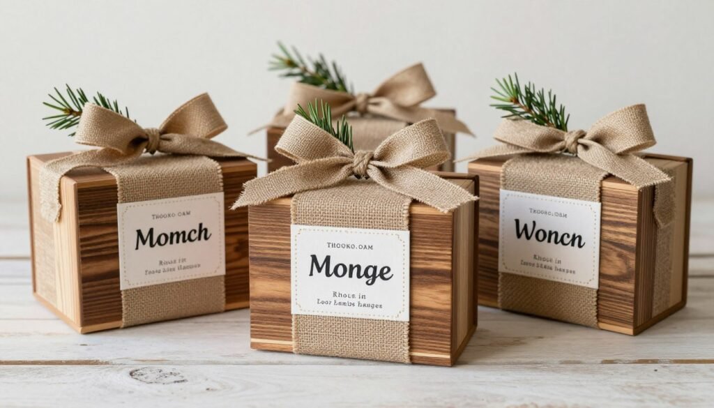 Rustic wedding groomsmen gift boxes