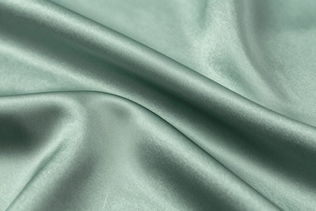 Satin fabric close-up bridesmaid dress
