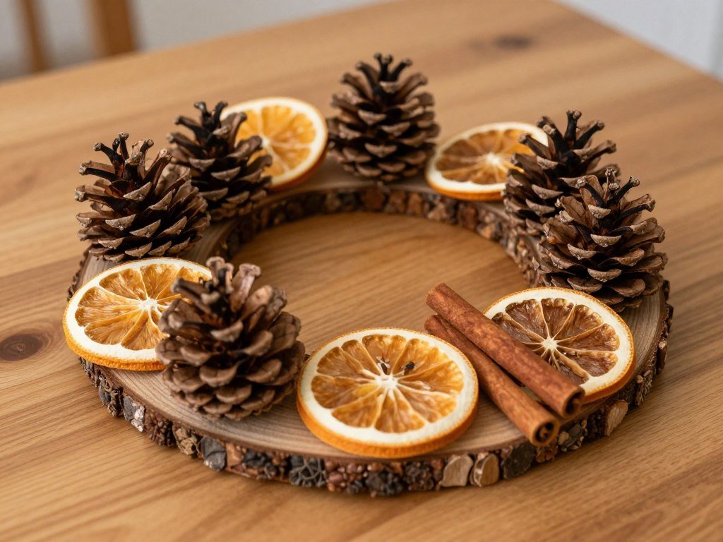 Seasonal DIY cocktail table decor with natural elements