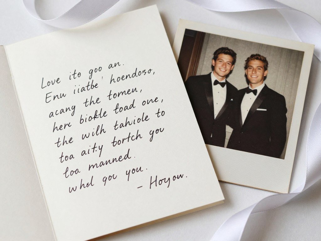 Sentimental groomsmen proposal card with heartfelt message
