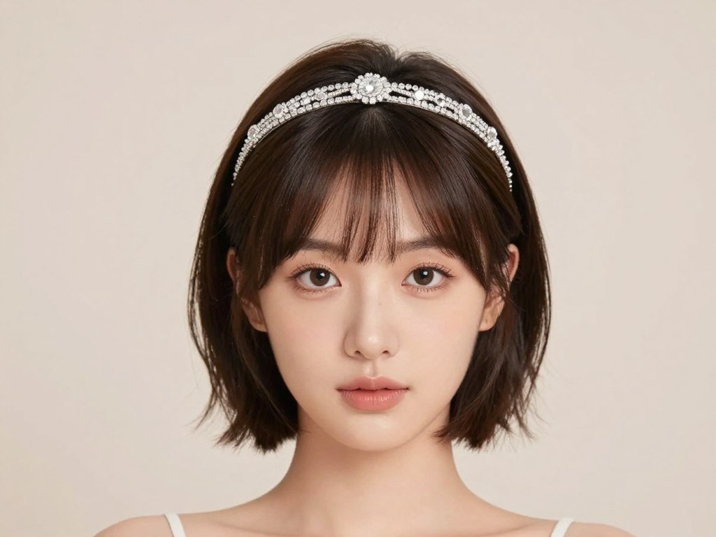 Short hair with decorative accessories