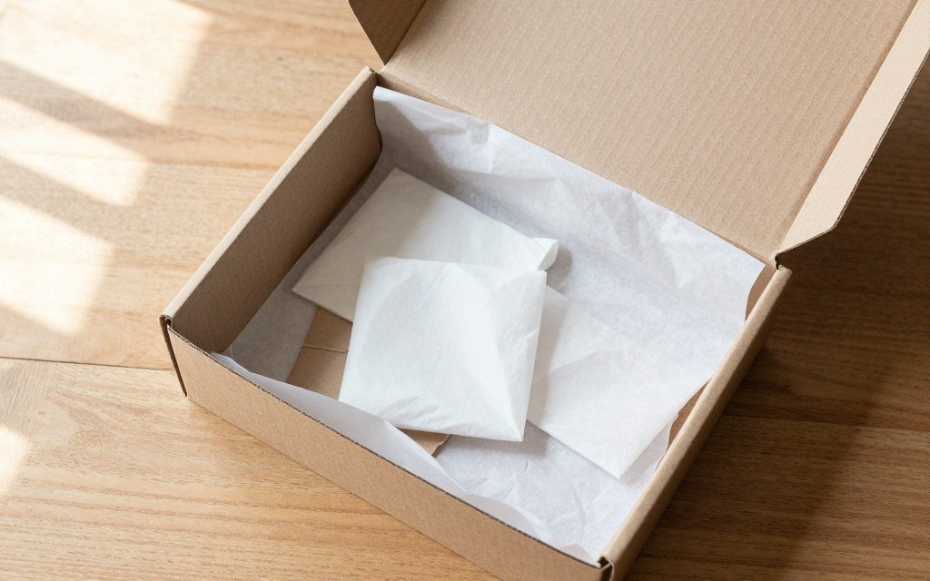 Simple DIY bridesmaid proposal box with tissue paper