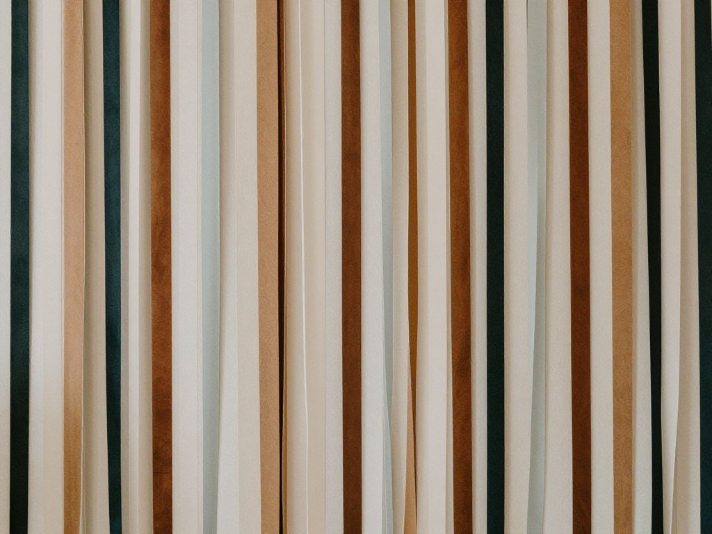 Simple wedding backdrop made of hanging ribbons in various colors Simple wedding backdrop made of hanging ribbons in various colors