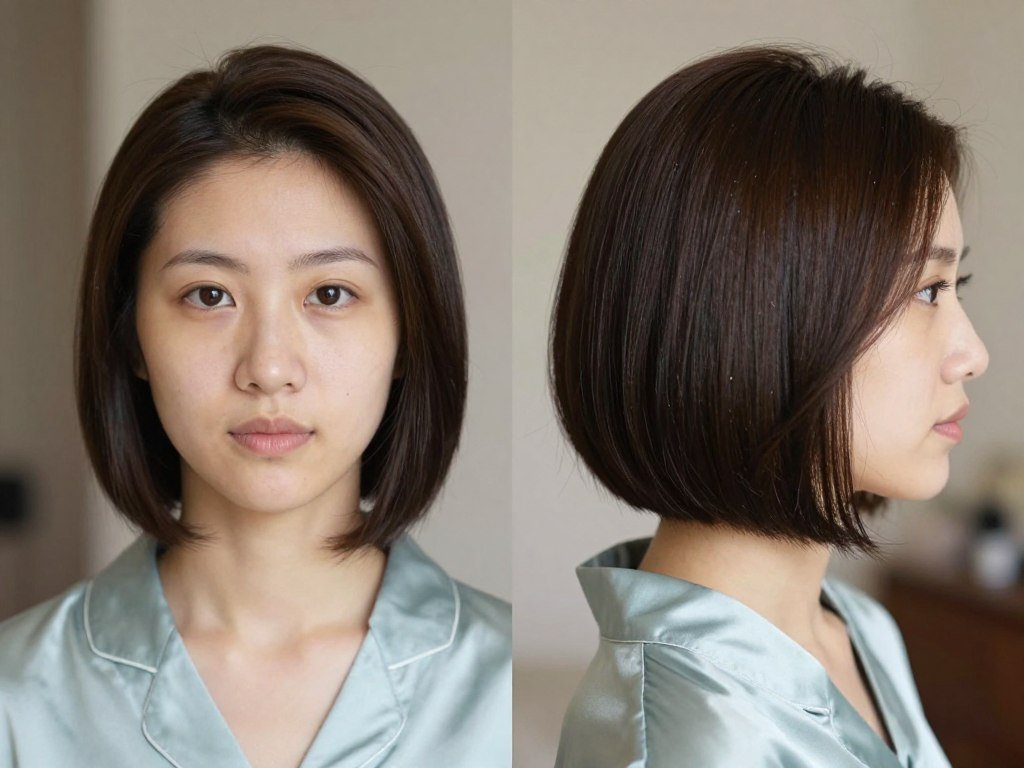 Sleek bob bridesmaid hairstyle with smooth finish Sleek bob bridesmaid hairstyle with smooth finish