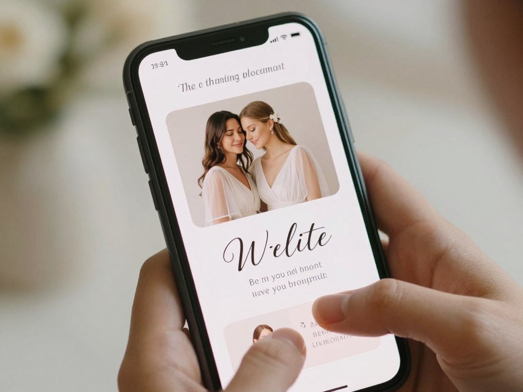 Smartphone displaying digital bridesmaid proposal message
