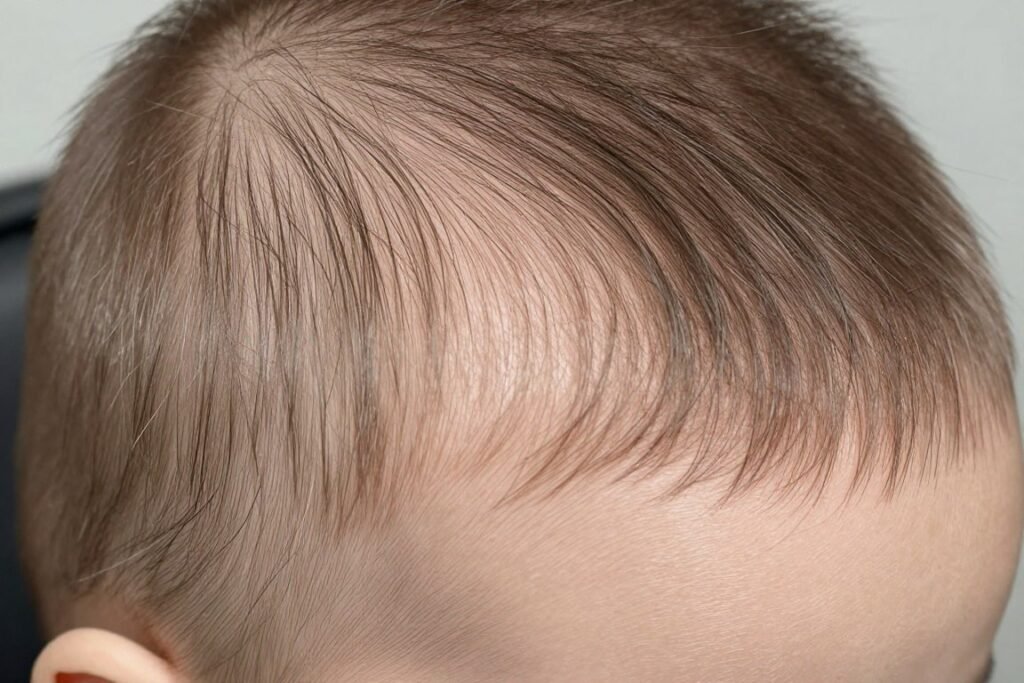 Smoothing flyaways in hairstyle