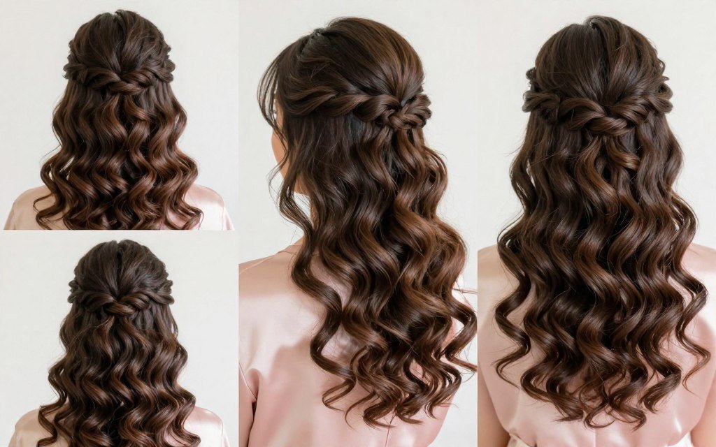 Soft romantic curls bridesmaid hairstyle with defined yet gentle curl pattern Soft romantic curls bridesmaid hairstyle with defined yet gentle curl pattern