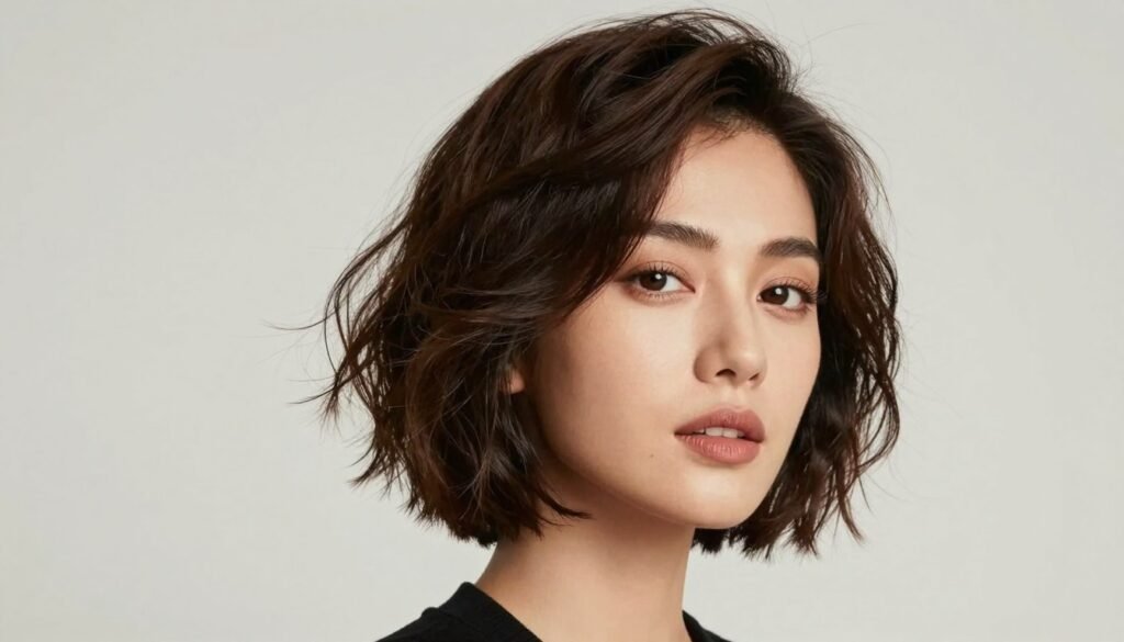 Styled short hair for birthday celebration