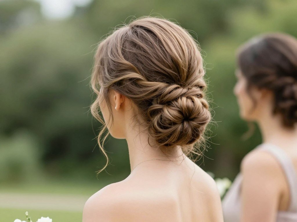 Summer wedding updo bridesmaid hairstyle for hot weather Summer wedding updo bridesmaid hairstyle for hot weather