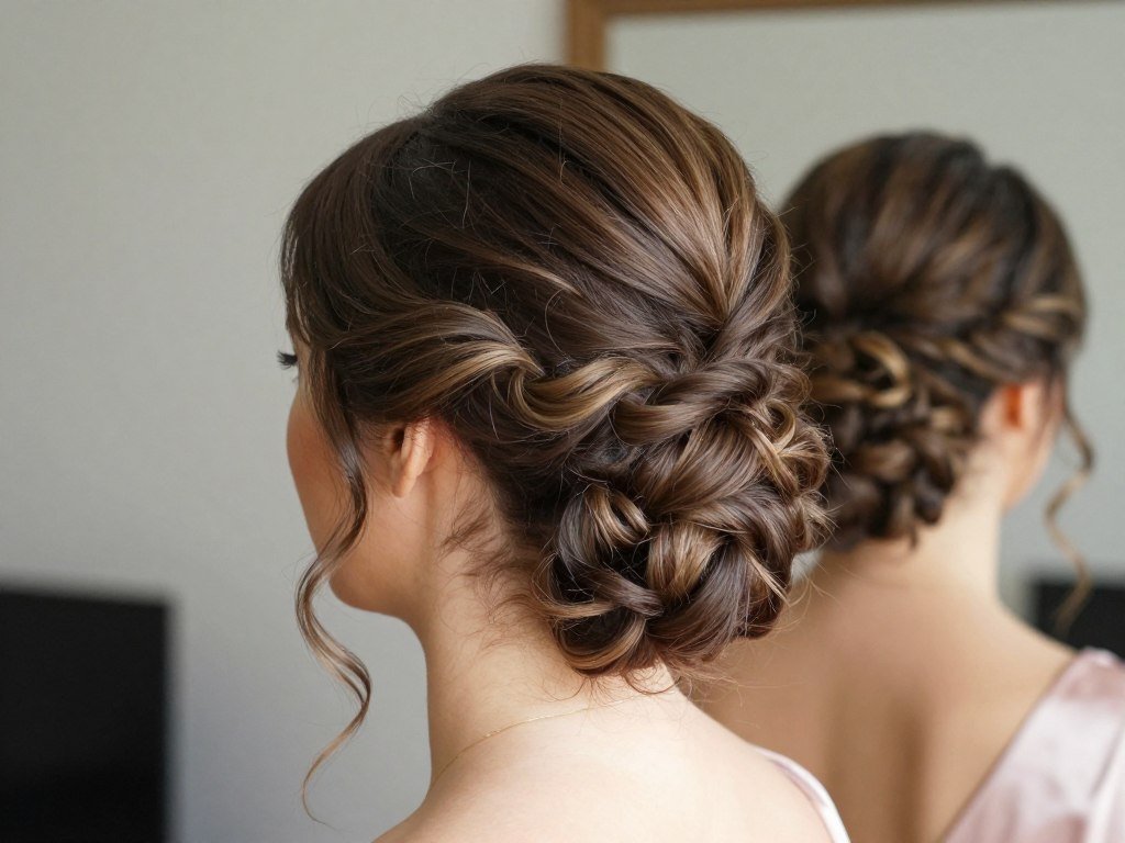 Textured updo bridesmaid hairstyle for natural hair texture Textured updo bridesmaid hairstyle for natural hair texture
