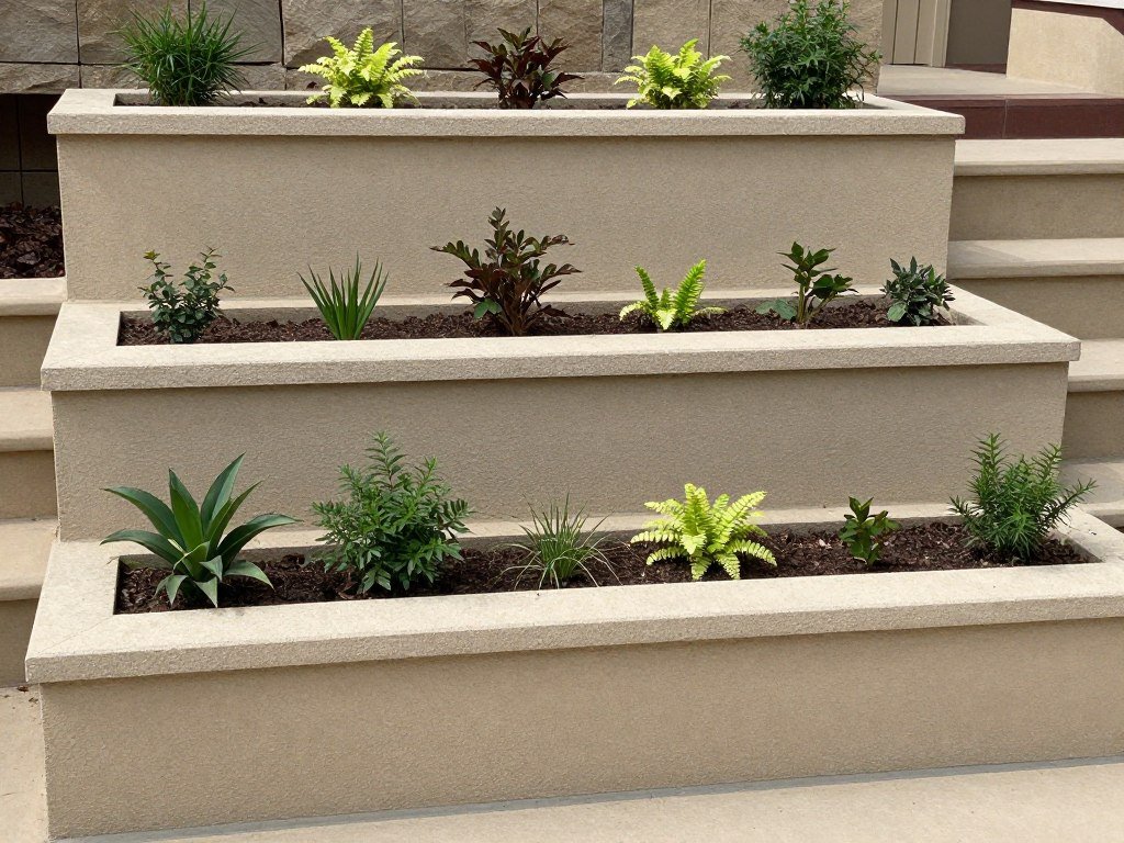 Tiered raised planter box with multiple growing levels
