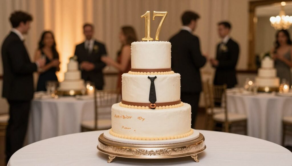 Traditional grooms cake at southern wedding reception