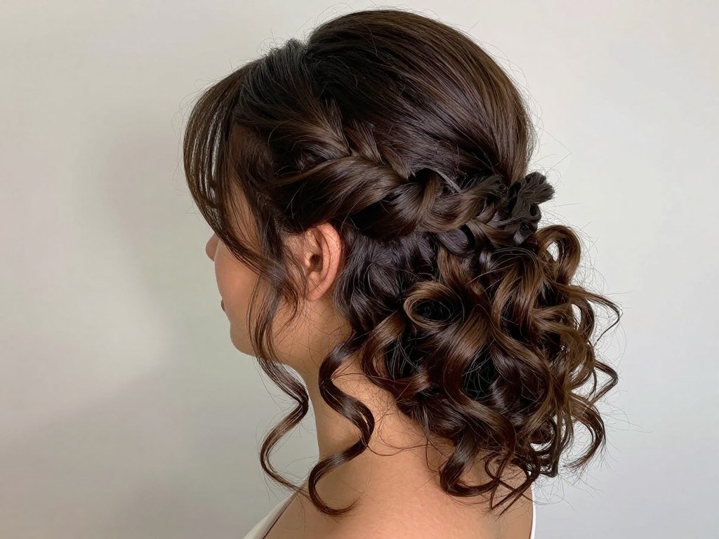 Twist-out bridesmaid hairstyle with definition
