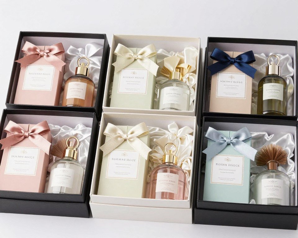 Varied groomsmen gift boxes with equal value