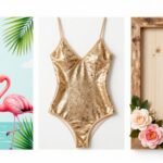 Various bachelorette party theme displays including tropical, glamorous, and rustic options