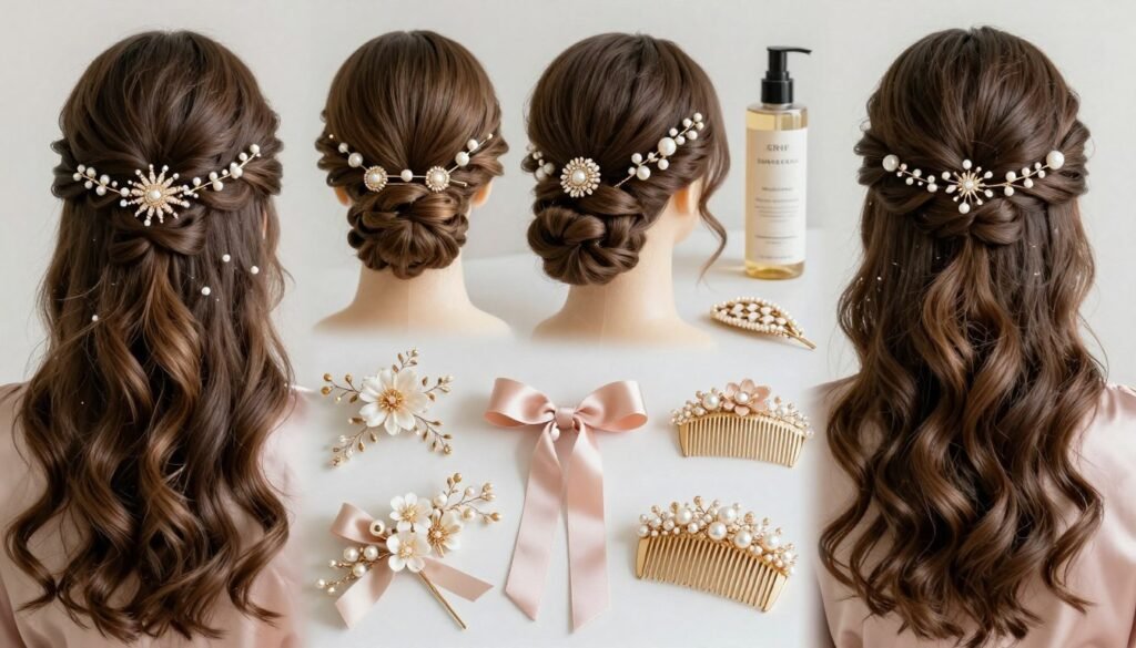 Various hair accessories for bridesmaid hairstyles Various hair accessories for bridesmaid hairstyles