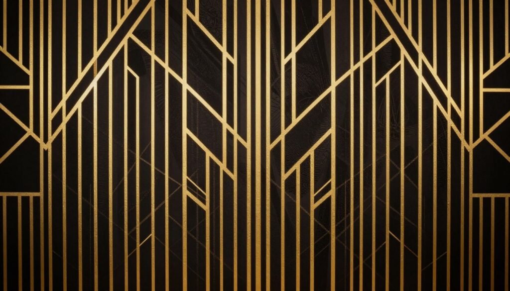 Vintage Hollywood glamour themed backdrop decoration with gold accents
