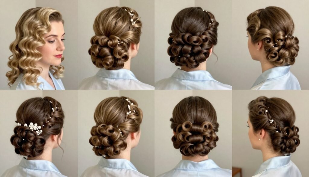 Vintage-inspired bridesmaid hairstyles from different eras Vintage-inspired bridesmaid hairstyles from different eras