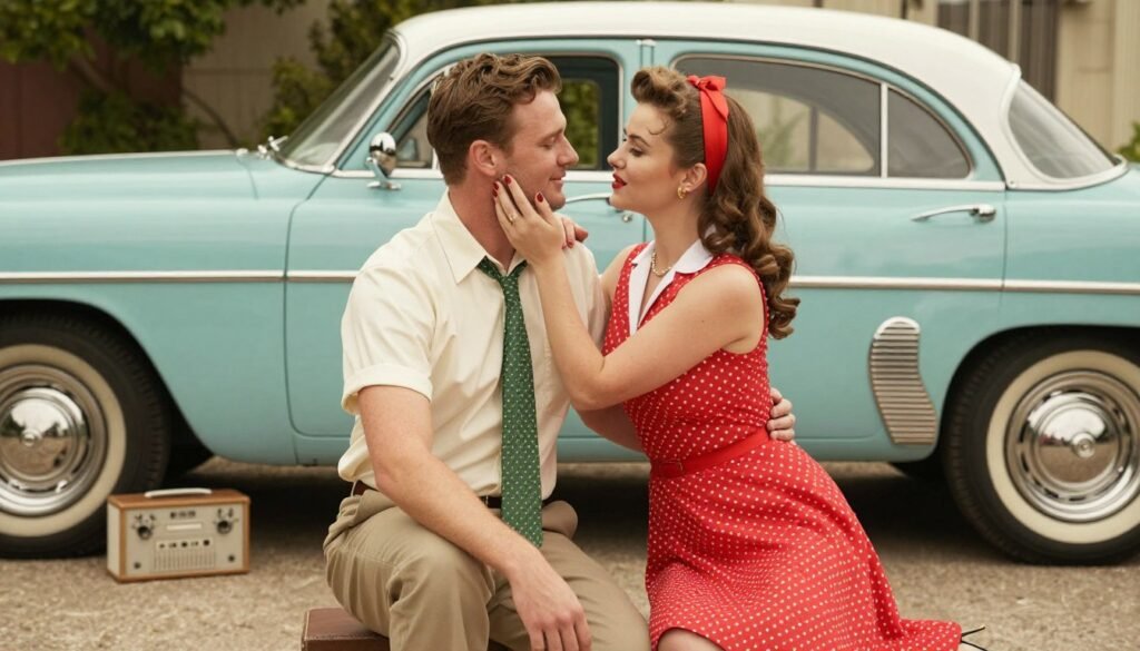 Vintage themed anniversary photo shoot with retro props and styling Vintage themed anniversary photo shoot with retro props and styling