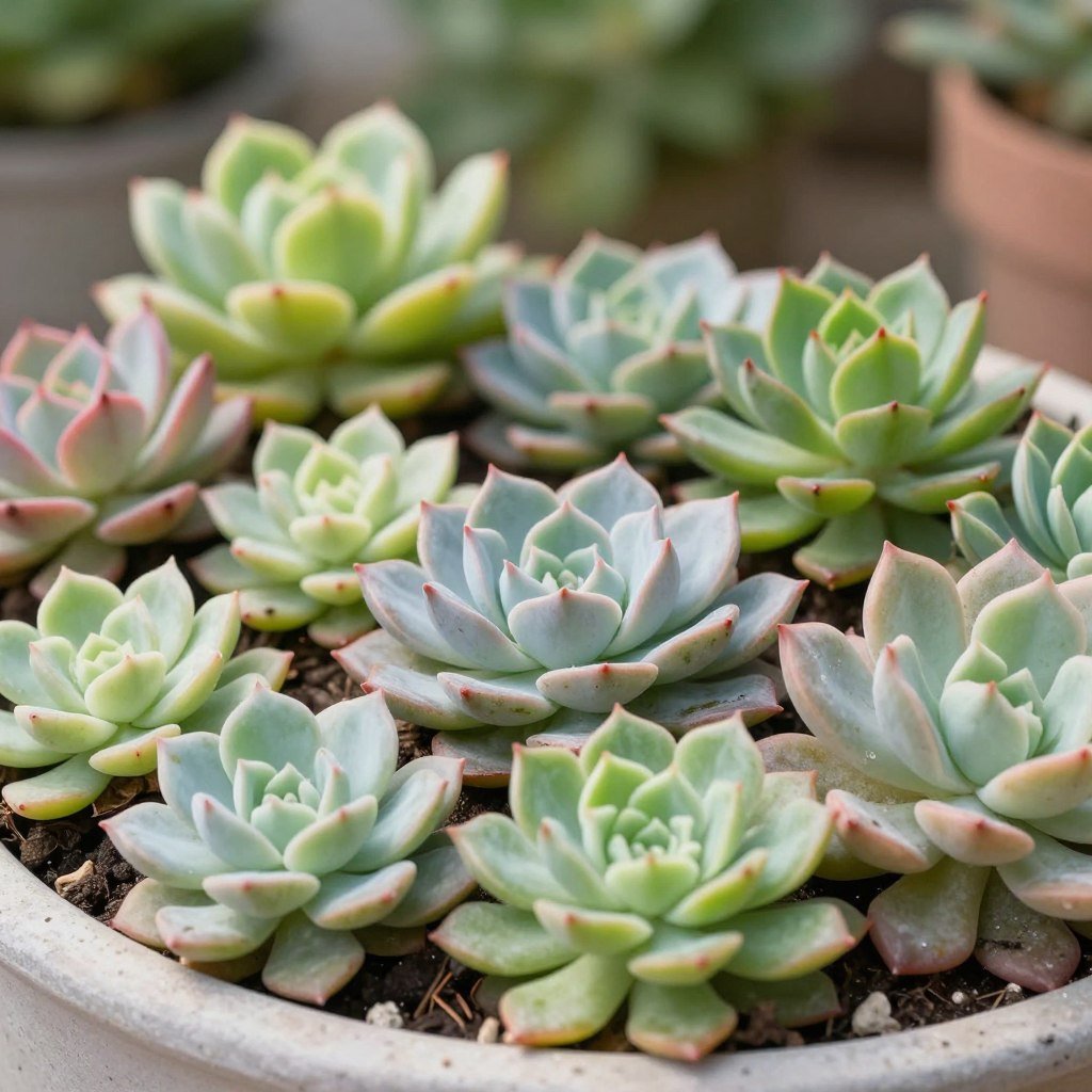 Wall planter filled with various colorful succulents in an outdoor setting