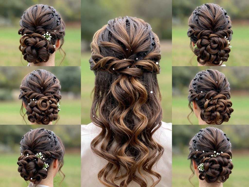 Weather-resistant bridesmaid hairstyle in outdoor setting Weather-resistant bridesmaid hairstyle in outdoor setting