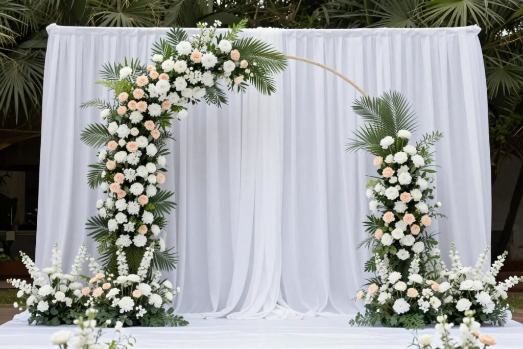 Wedding ceremony backdrop designed for beautiful photography