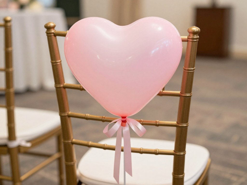 Wedding chair with simple balloon accent