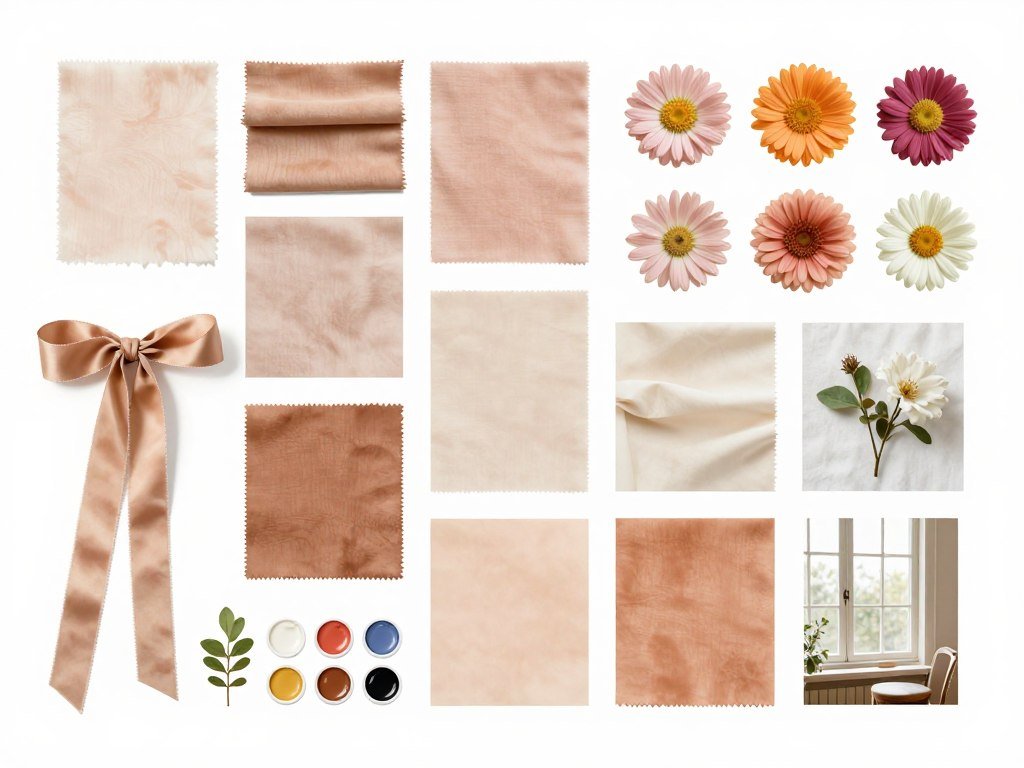 Wedding color palette inspiration display