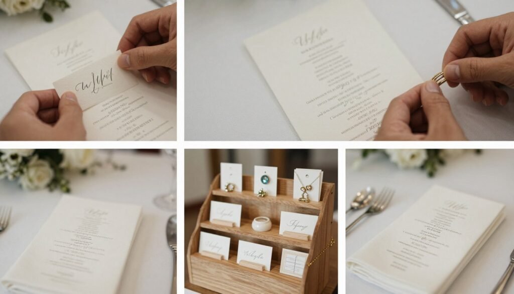 Wedding detail shots showing small finishing touches