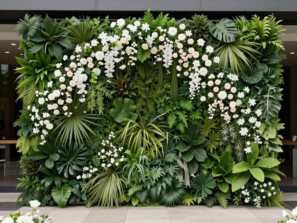 Wedding entrance with living wall of greenery and flowers Wedding entrance with living wall of greenery and flowers