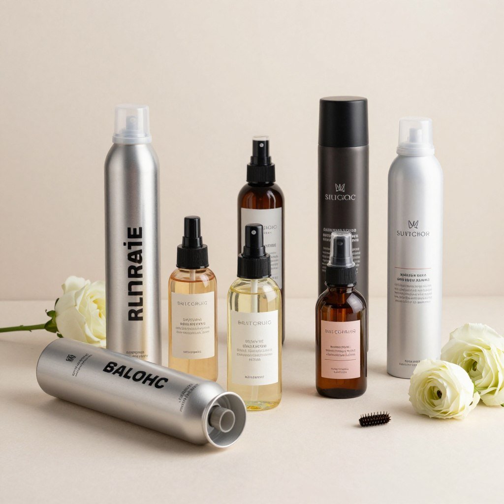 Wedding hair products including hairspray and styling products for bridesmaids