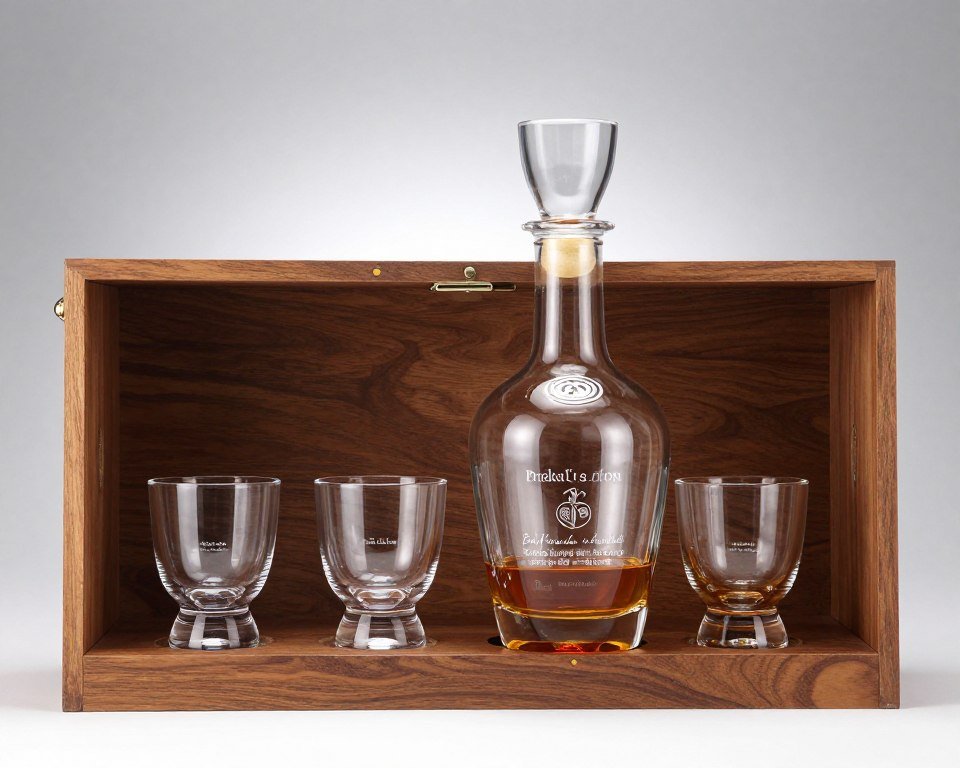 Whiskey decanter gift set for groomsmen