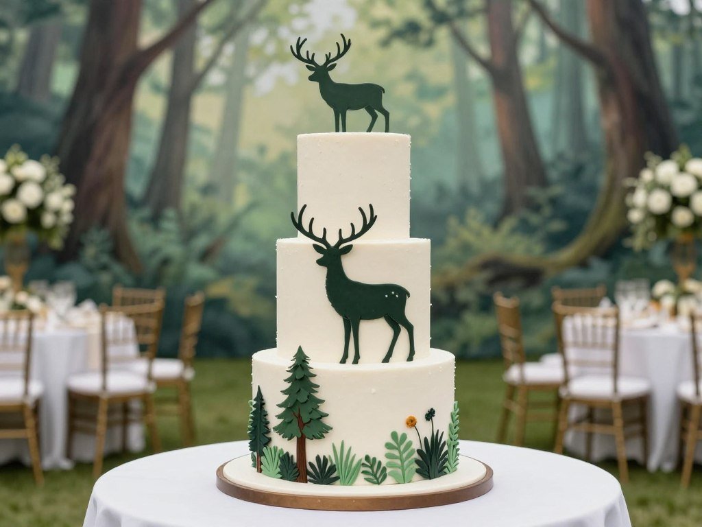 Wildlife deer silhouette grooms cake