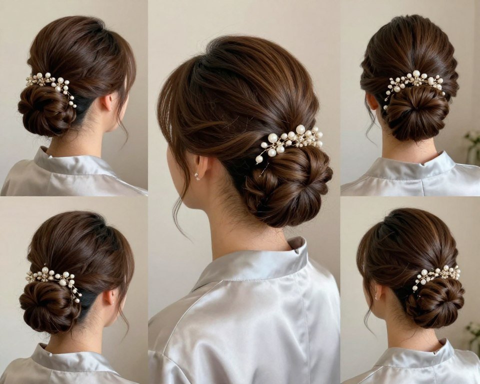 Winter bridesmaid hairstyle with elegant sophistication Winter bridesmaid hairstyle with elegant sophistication