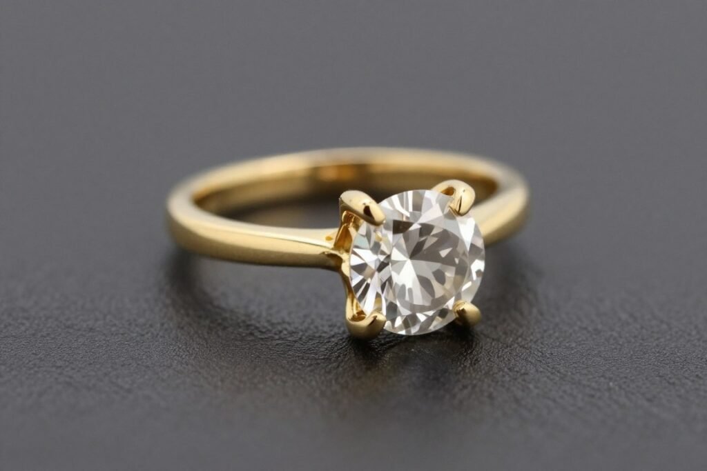 Yellow gold engagement ring showing warm traditional metal Yellow gold engagement ring showing warm traditional metal