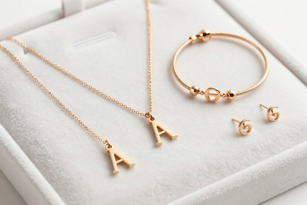 affordable personalized bridesmaid jewelry including simple initial necklaces and bracelets