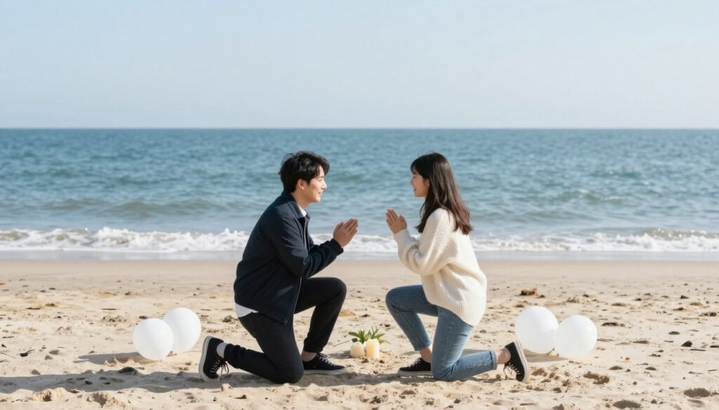 affordable romantic beach proposal