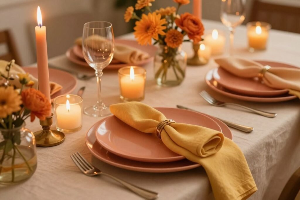 analogous color scheme table in warm tones