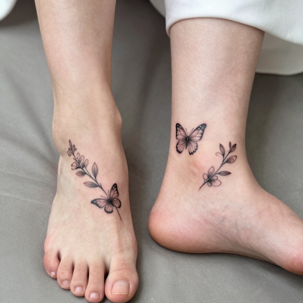 ankle wedding tattoos showing alternative placement option