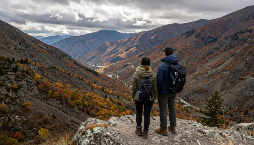 anniversary photoshoot in mountain landscape