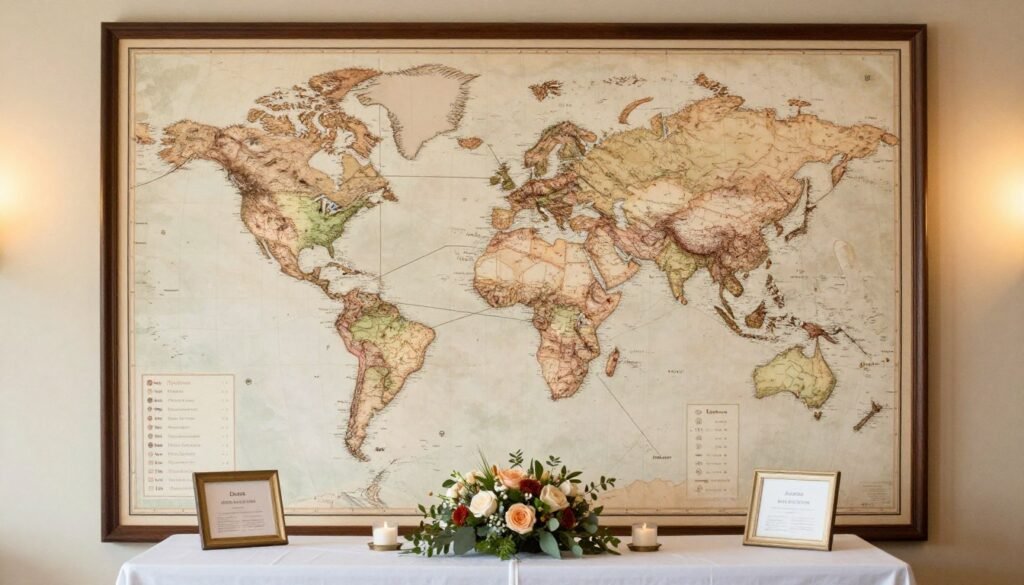 antique world map seating chart with destination table names antique world map seating chart with destination table names