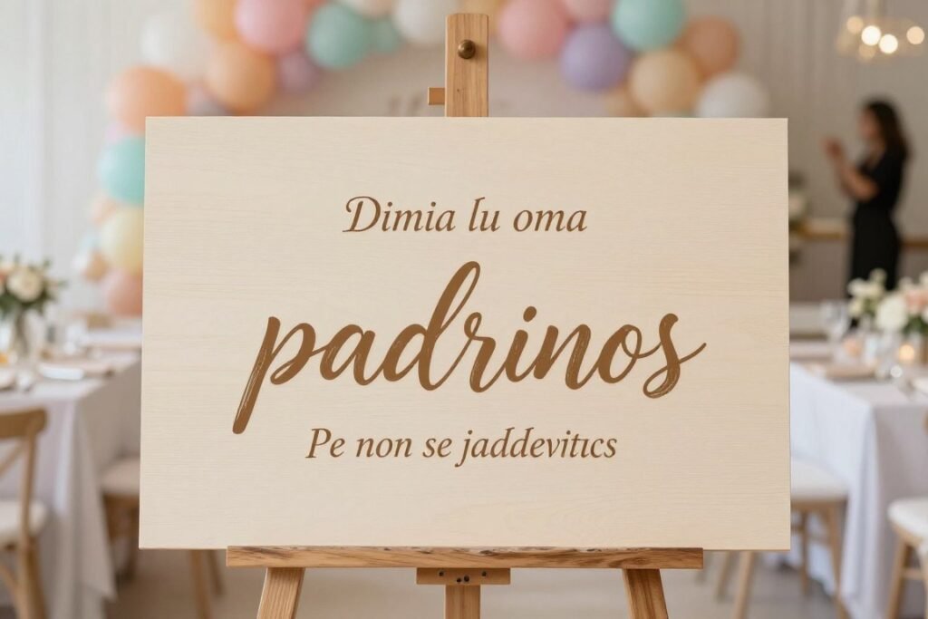 baby shower sign with padrinos announcement