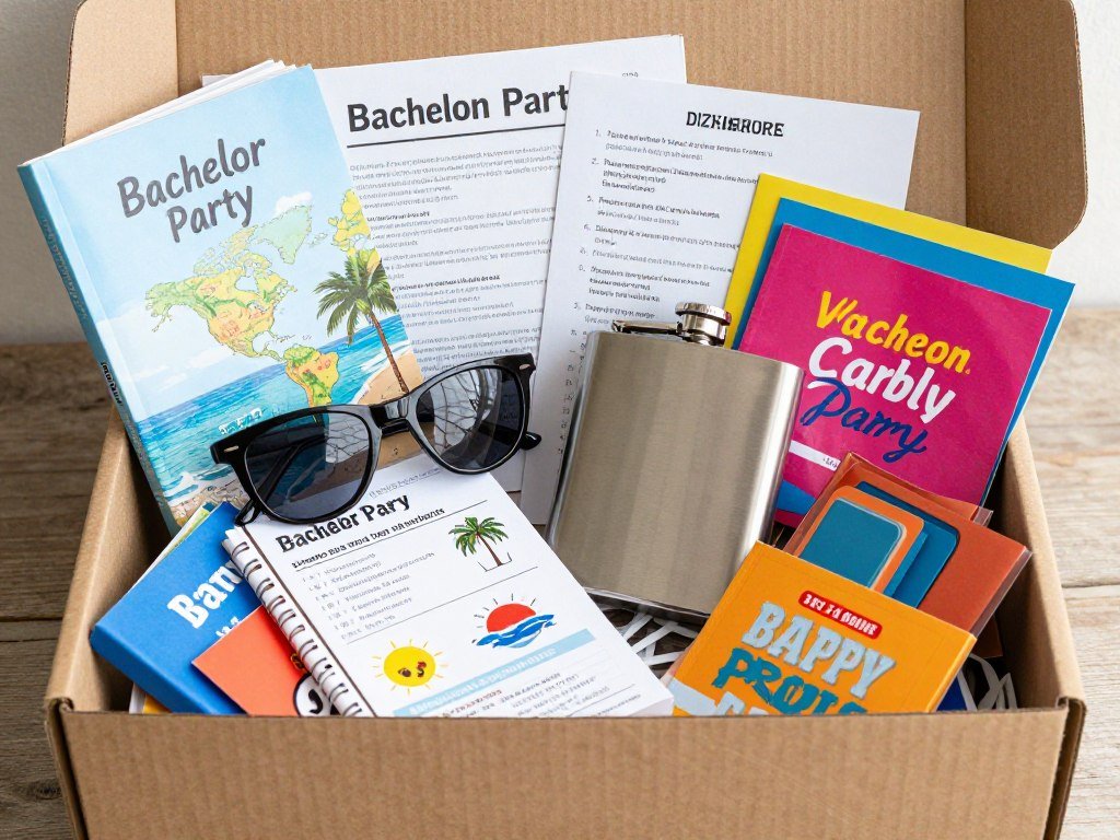 bachelor party themed proposal box contents