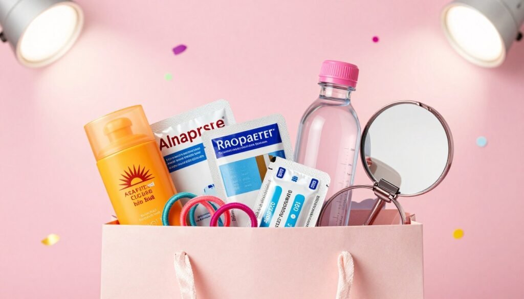bachelorette gift bag filled with practical items