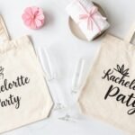 bachelorette gift ideas displayed with pink and gold decorations